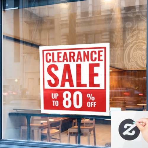 Red Huge Clearance Sale Store Window Cling