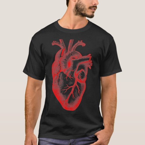 Red Human Heart Anatomical Med Student Valentines  T_Shirt