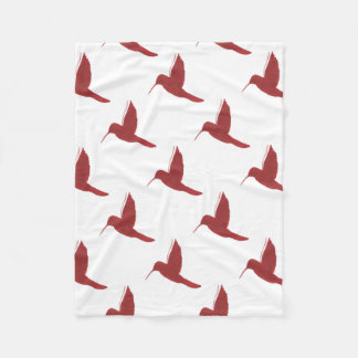 Red Hummingbird Fleece Blanket