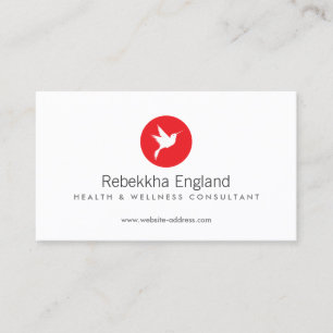 Red Hummingbird Logo Health Care, Naturopath Business Card
