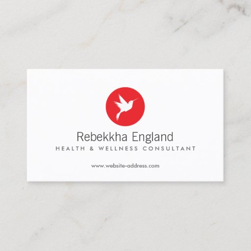 Customizable Hummingbird Logo Natural Health Care, Naturopath Business Card Template
