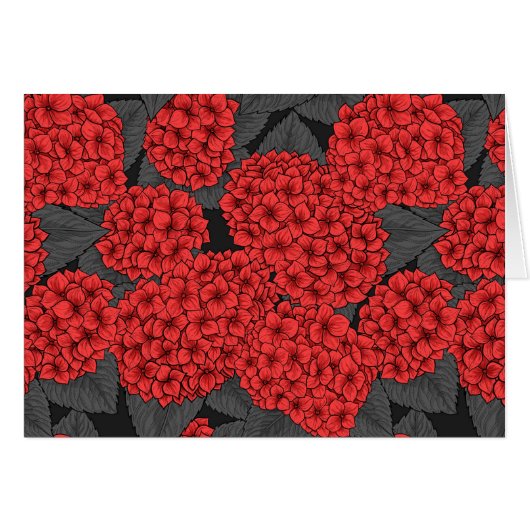 Red hydrangea cards (Front Horizontal)