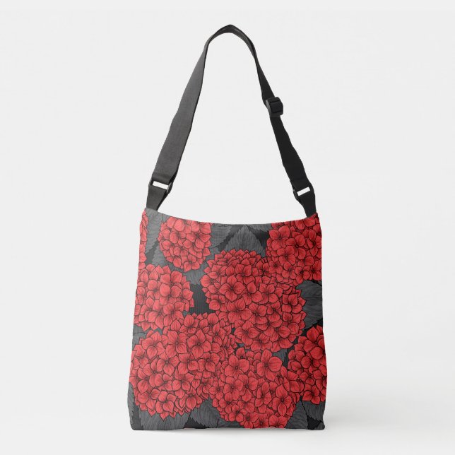 Red hydrangea crossbody bag (Front)