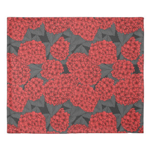 Red hydrangea duvet cover