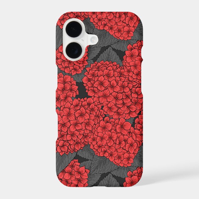 Red hydrangea iphone case (Back)