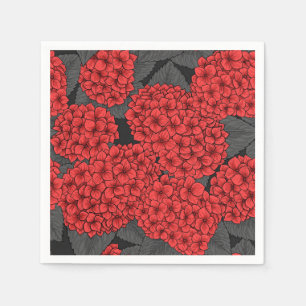 Red hydrangea napkins