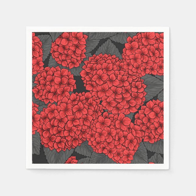 Red hydrangea napkins (Front)