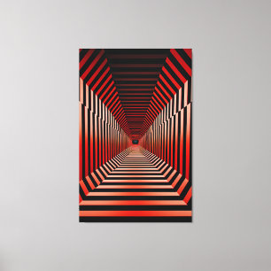 Red Hypnotic Illusions Canvas Print