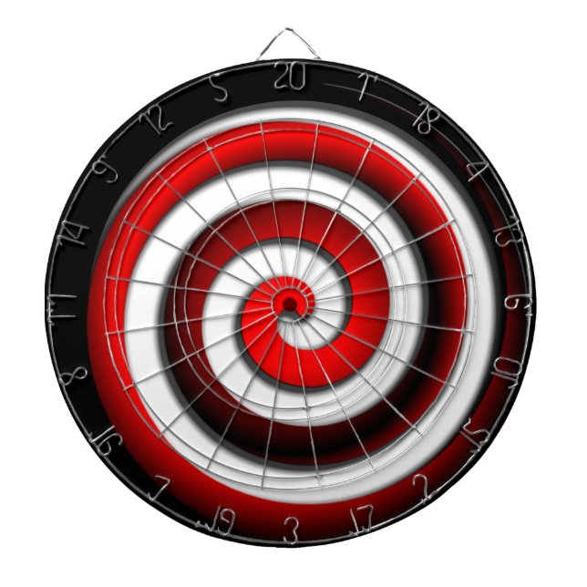 Red Hypnotic Spiral Dartboard (Front)
