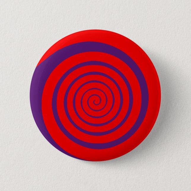 red hypnotic spiral image pinback button (Front)