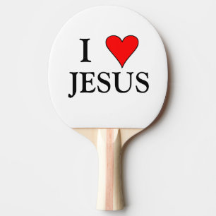 Red I HEART JESUS Ping Pong Paddle