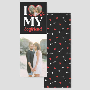 Red I Heart My Boyfriend Add Photos Bookmarks