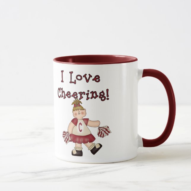 Red I Love Cheering Mug (Right)
