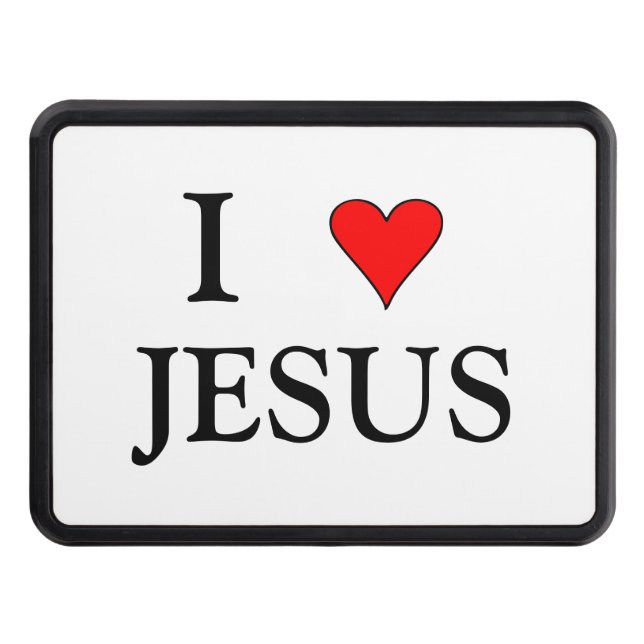 Red I love JESUS Hitch Cover (Front)