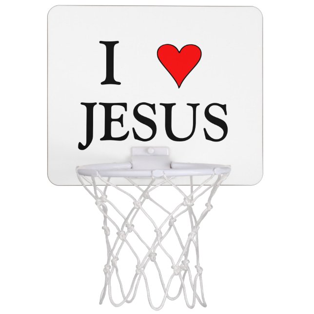 Red I love JESUS Mini Basketball Hoop (Front)