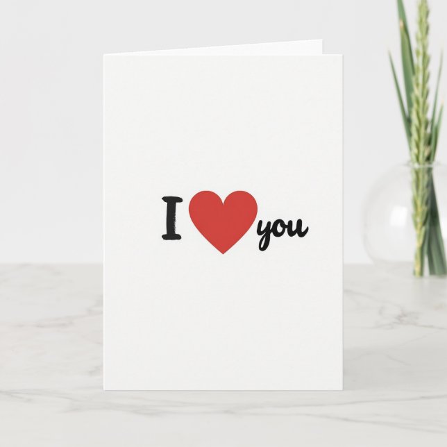 Red I Love You Card (Front)