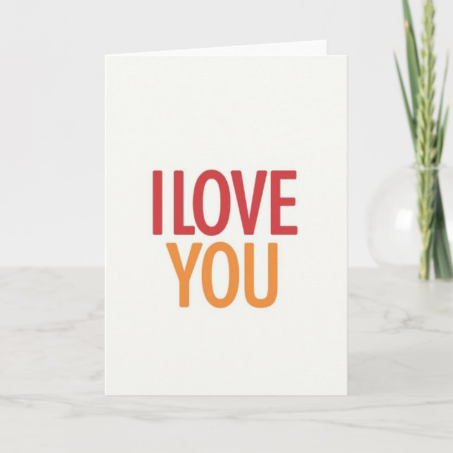 Red I Love You Classic Bold Card (Front)