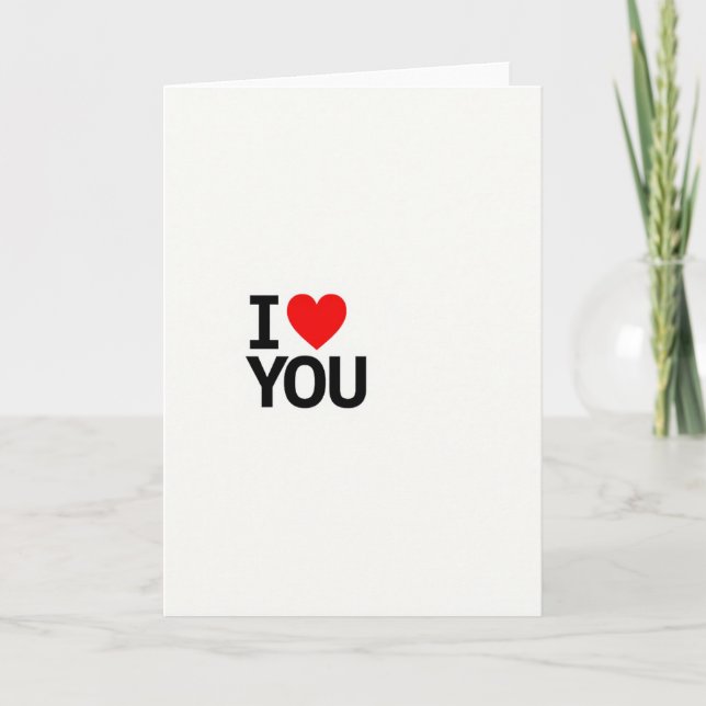 Red I Love You Classic Card (Front)