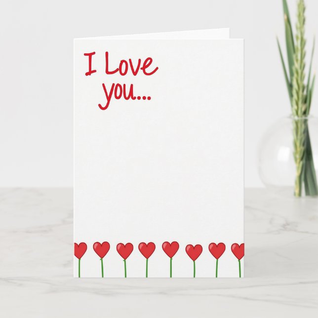 Red I Love You Hearts Card (Front)