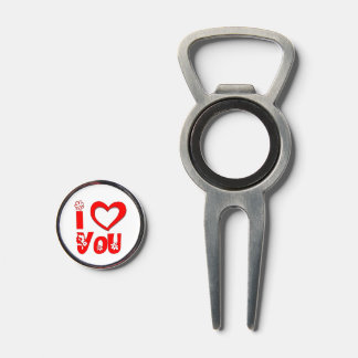 Red I Love You Switchblade Golf Divot Tool Marker