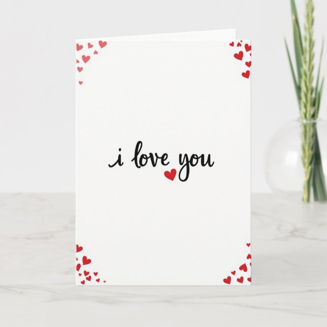 Red I Love You Valentine Card (Front)
