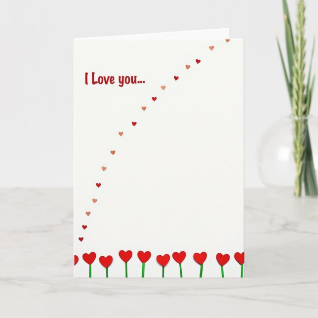 Red I Love You Valentines Day Card (Front)