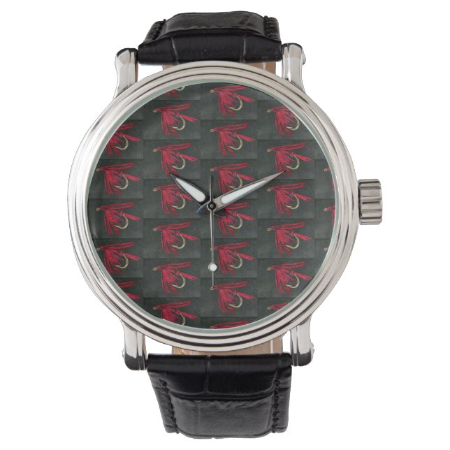 "Red Ibis" classic wet fly, fly fishing fly tying Watch (Front)