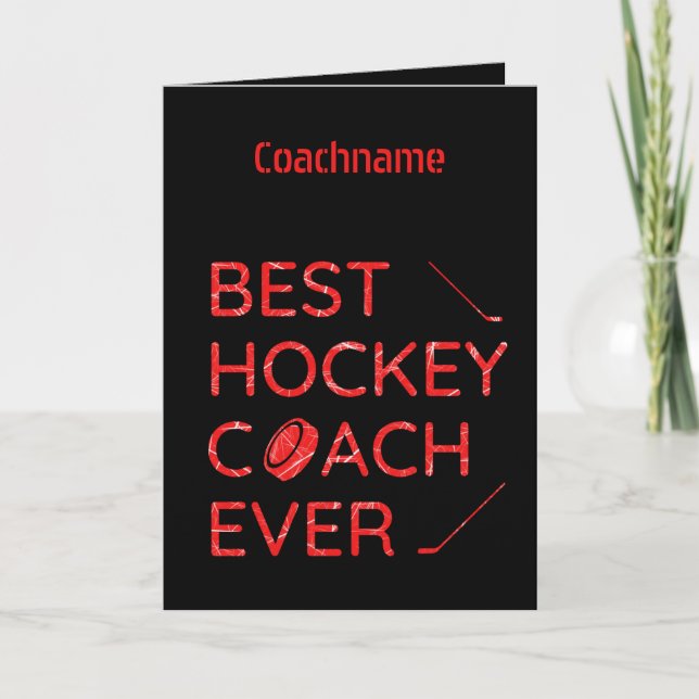 Red ice- Best hockey coach ever thank you card (Front)