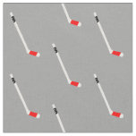 Red Ice Hockey Stick Pattern Fabric