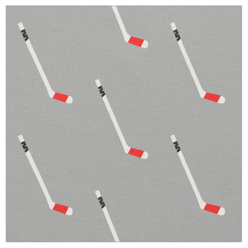 Red Ice Hockey Stick Pattern Fabric