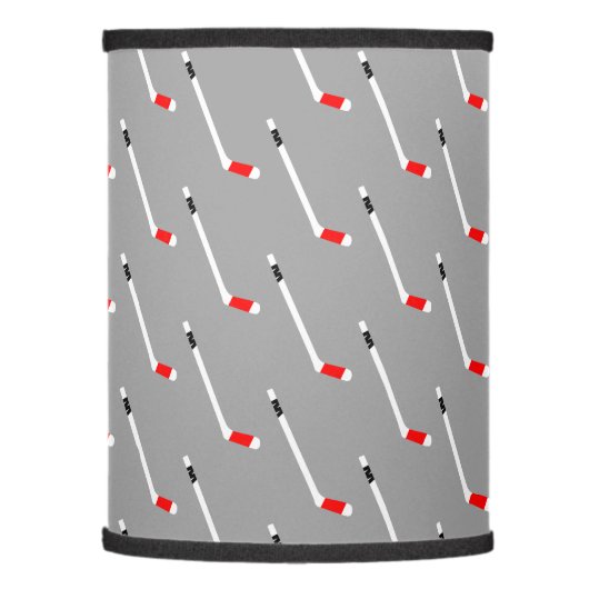 Red Ice Hockey Stick Pattern Lamp Shade (Left)