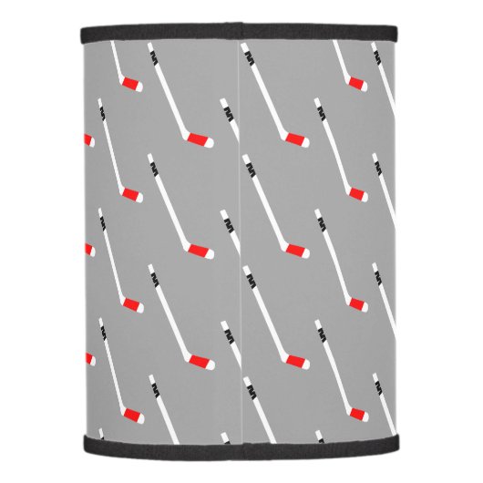 Red Ice Hockey Stick Pattern Lamp Shade (Back)