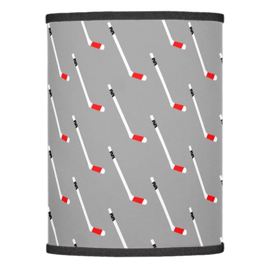 Red Ice Hockey Stick Pattern Lamp Shade (Front)