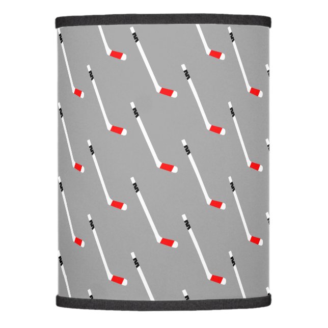 Red Ice Hockey Stick Pattern Lamp Shade (Front)