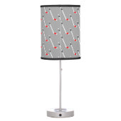 Red Ice Hockey Stick Pattern Table Lamp (Back)