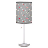 Red Ice Hockey Stick Pattern Table Lamp (Right)