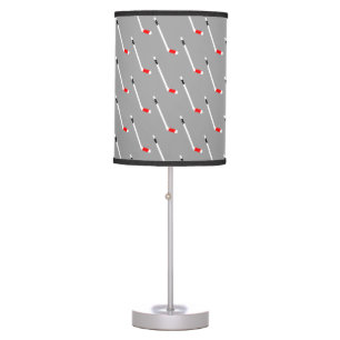 Red Ice Hockey Stick Pattern Table Lamp