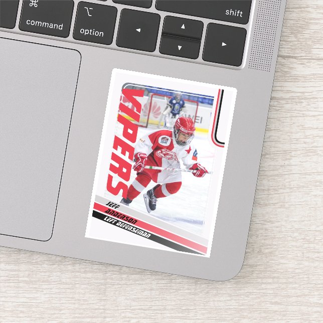 Red Ice Hockey Trading Card Sticker (Detail)