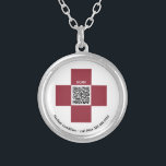 *~* Red ICE Medical Alert AP38 QR Cross Silver Plated Necklace<br><div class="desc">(search code AP38 for similar items ) ICE - In case of Emergency ROUND SILVER PLATE NECKLACE / PENDANT - Medical Alert Ring a Cross that is RED contains the QR code. You can also transfer this design to most Zazzle products. ( Reach out if you need help. ) BE...</div>