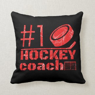 Red ice - Number 1 hockey coach Throw Pillow