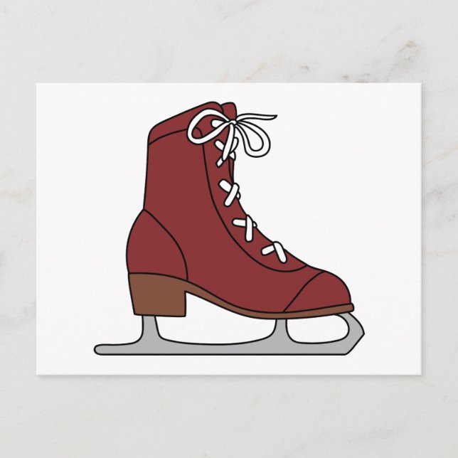 Red Ice Skate Invitation Postcard (Front)