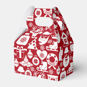 Red Iconic Gable Christmas Favor Box