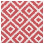 Red Ikat Diamonds Fabric