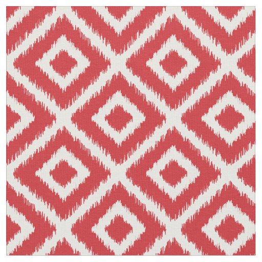 Red Ikat Diamonds Fabric