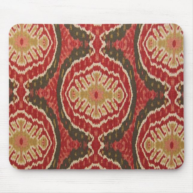 Red Ikat Mouse Pad (Front)
