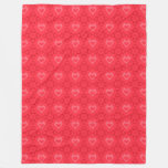 Red Ikat Style Heart Pattern Fleece Blanket