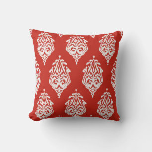 Red ikat  throw pillow