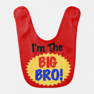 Red I'm the Big Bro Bib