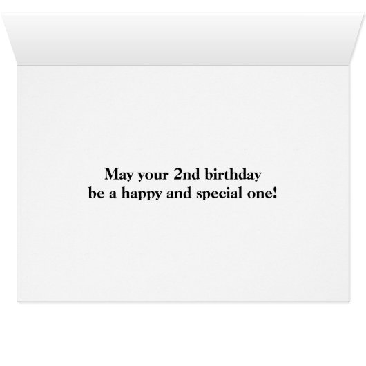 Red, Imitation Gold "2nd BIRTHDAY" Birthday Card (Inside Horizontal (Bottom))