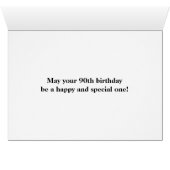 Red, Imitation Gold "90th BIRTHDAY" Birthday Card (Inside Horizontal (Bottom))